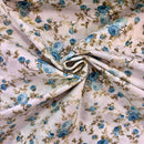 Blue Roses Cotton Fabric | Width - 240cm
