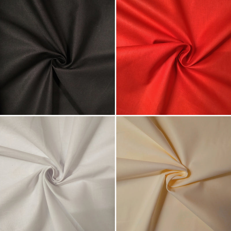 Plain 100% Cotton Fabric - Shop Fabrics, Cushions & Dressmaking Supplies online - Fabric Family