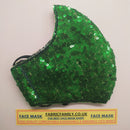 Sequins Green Face Mask | 3 Layers With Filter | 100% Cotton | Perfect Nose To Mouth Fit | Reusable - Shop Fabrics, Cushions & Dressmaking Supplies online - Fabric Family