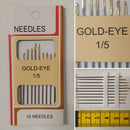 Hand Sewing Needles | Gold Eye 1/5 | 10 Pack - Shop Fabrics, Cushions & Dressmaking Supplies online - Fabric Family