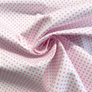 Pink Polka Dots Organic Cotton Fabric | Width - 160cm/63inch