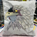 Eagle Cushion | Embroidery Cushion | Velvet Back - Shop Fabrics, Cushions & Dressmaking Supplies online - Fabric Family