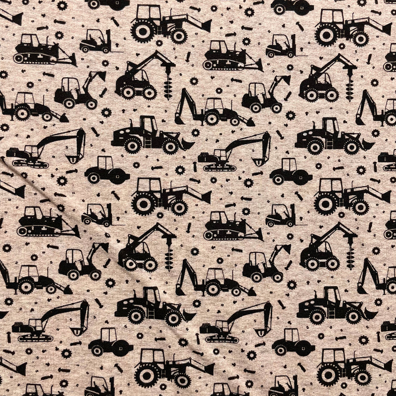 Tractors Cotton Jersey Fabric | Width - 148cm/58inch