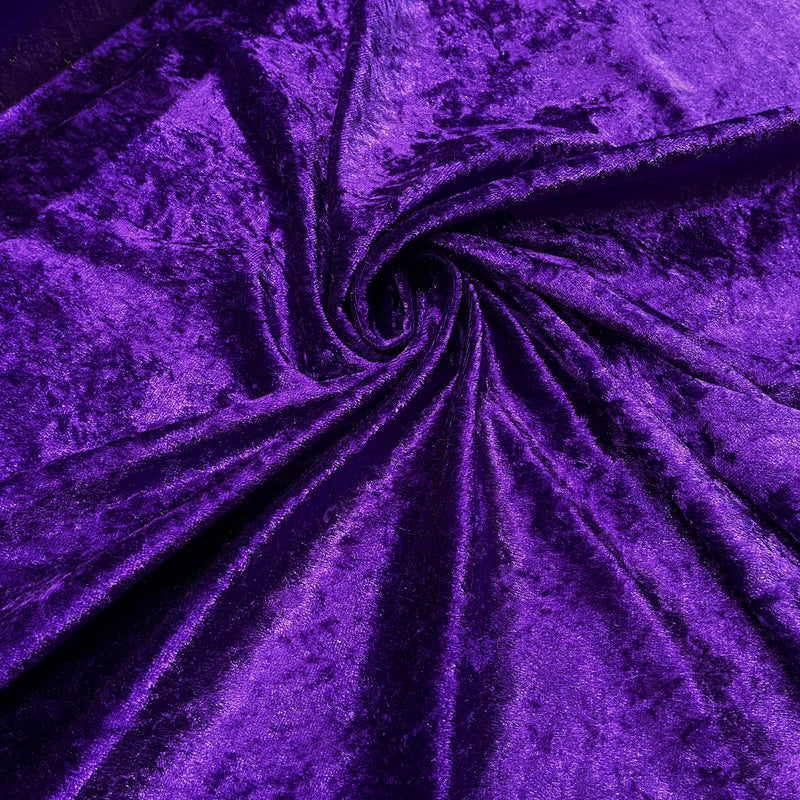 Purple Crushed Velvet Fabric | Width - 148cm/58inch