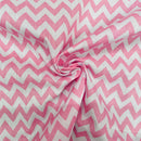 Pink Chevron Polycotton Fabric | Width - 115cm/45inch - Shop Fabrics, Cushions & Dressmaking Supplies online - Fabric Family