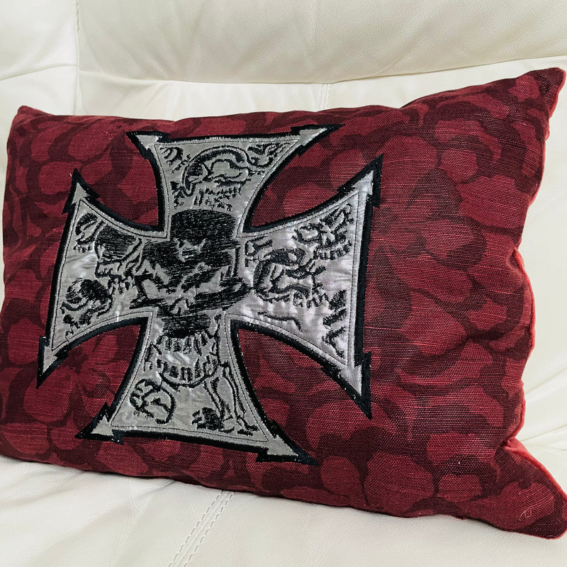 Skull Cross Cushion | Embroidery Cushion | Home Decor