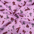 Rabbits Polycotton Fabric | Width - 115cm/45inch - Shop Fabrics, Cushions & Dressmaking Supplies online - Fabric Family
