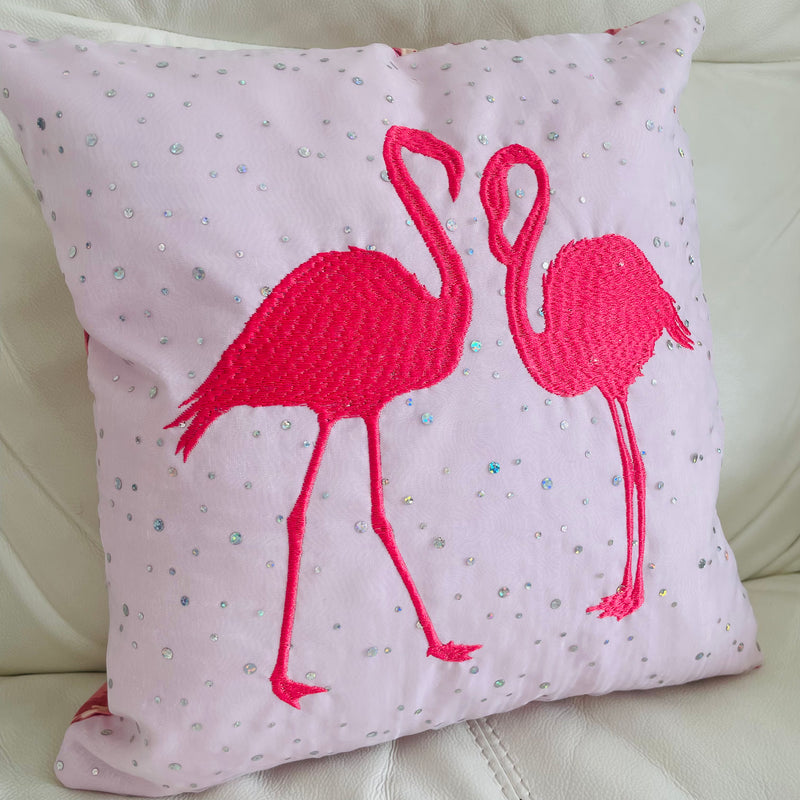 Flamingo Cushion | Embroidery Cushion | Home Decor