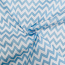 Light Blue Chevron Polycotton Fabric | Width - 115cm/45inch - Shop Fabrics, Cushions & Dressmaking Supplies online - Fabric Family