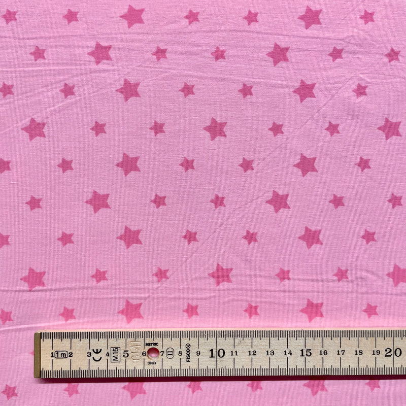 Памучно трико с розови звезди | Широчина - 148 см/58 инча
