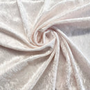 Cream Crushed Velvet Fabric | Width - 148cm/58inch