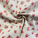 Red Roses Organic Cotton Fabric | Width - 160cm/63inch