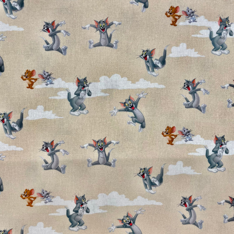 Tom & Jerry Cotton Fabric | Width - 140cm/55inch - Shop Fabrics, Cushions & Dressmaking Supplies online - Fabric Family