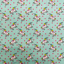 Unicorns Mint Polycotton Fabric | Width - 115cm/45inch - Shop Fabrics, Cushions & Dressmaking Supplies online - Fabric Family