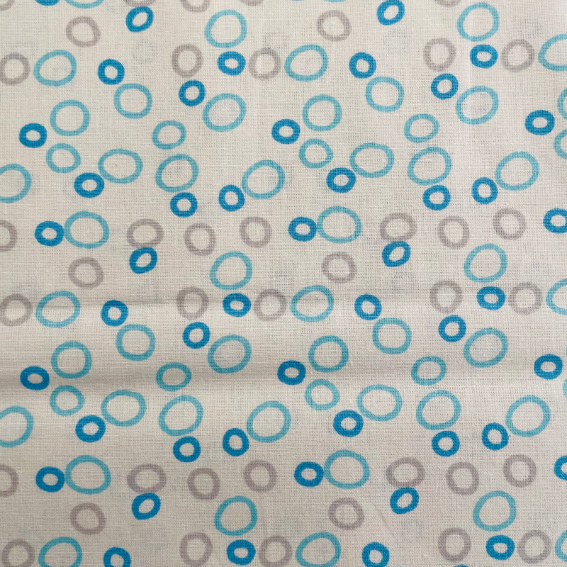 Органичен памучен плат Blue Circles | Широчина - 160 см/63 инча