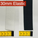 30mm Elastic | Black & White - Shop Fabrics, Cushions & Dressmaking Supplies online - Fabric Family