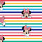Minnie Mouse Rainbow Stripe Disney Cotton Fabric | Width - 150cm/59inch - Shop Fabrics, Cushions & Dressmaking Supplies online - Fabric Family