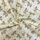 Unicorns Cream Polycotton Fabric | Width - 115cm/45inch - Shop Fabrics, Cushions & Dressmaking Supplies online - Fabric Family