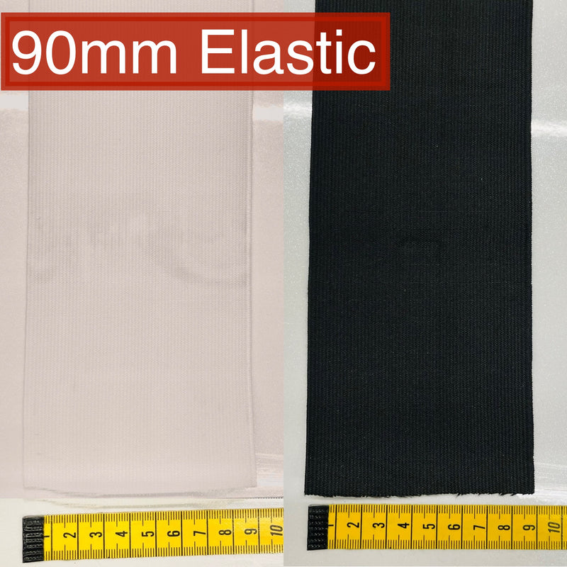 90mm Elastic | Black & White - Shop Fabrics, Cushions & Dressmaking Supplies online - Fabric Family