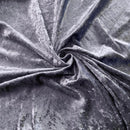 Silver Crushed Velvet Fabric | Width - 148cm/58inch