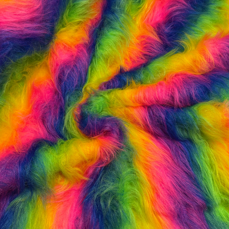 Rainbow Faux Fur Fabric | Width - 160cm/63inch