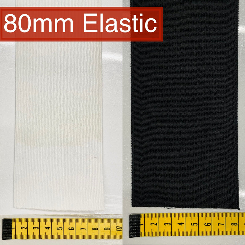 80mm Elastic | Black & White - Shop Fabrics, Cushions & Dressmaking Supplies online - Fabric Family