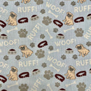 Pugs Polycotton Fabric | Width - 115cm/45inch - Shop Fabrics, Cushions & Dressmaking Supplies online - Fabric Family
