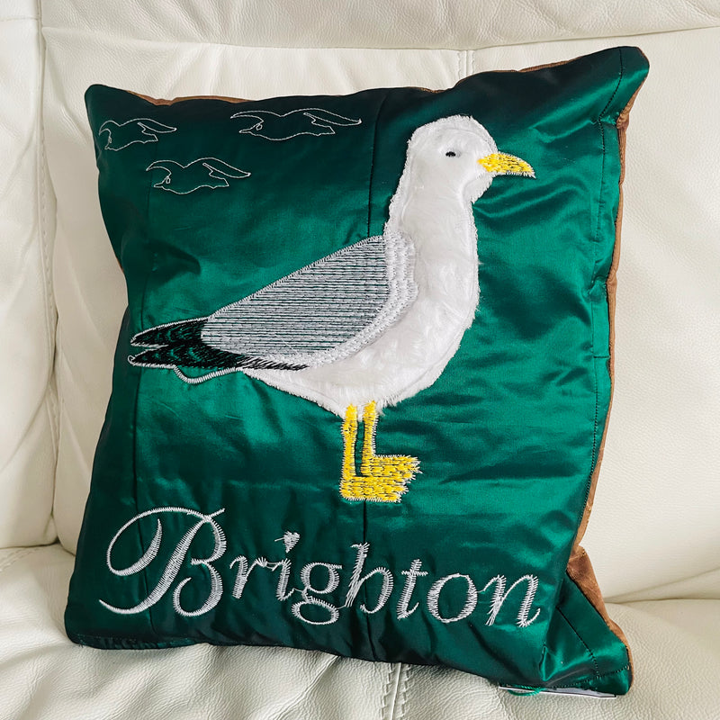 Seagull Cushion | Embroidery Cushion | Home Decor