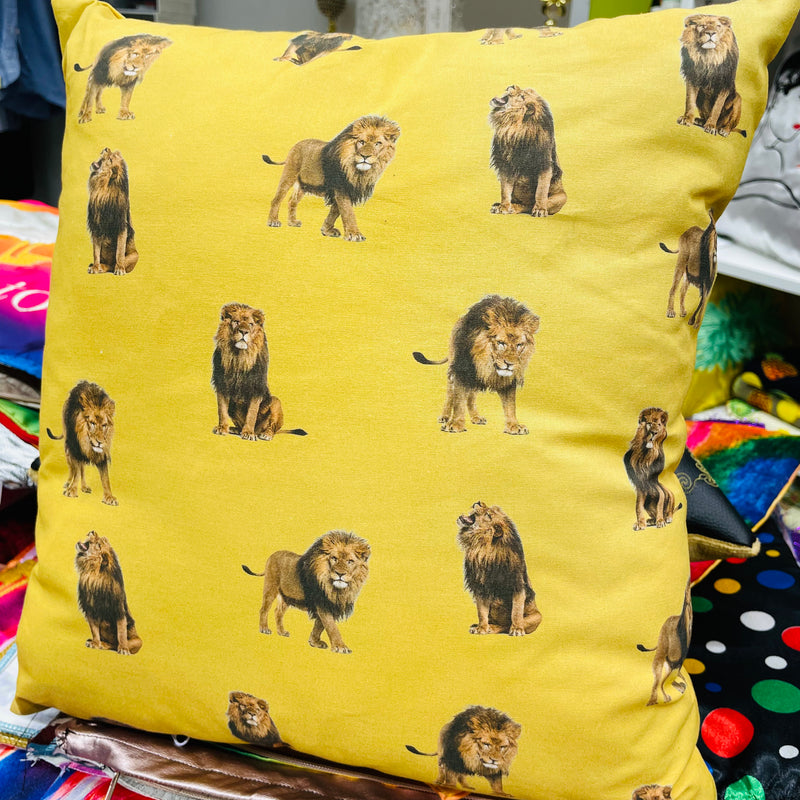 Lions Cushion | Fabric Family Cushions - Shop Fabrics, Cushions & Dressmaking Supplies online - Fabric Family