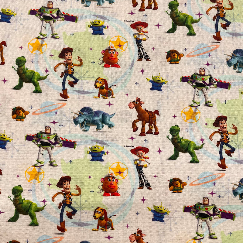 Toy Story Disney Cotton Fabric | Width - 140cm/55inch - Shop Fabrics, Cushions & Dressmaking Supplies online - Fabric Family