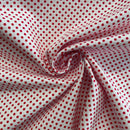 Органичен памучен плат на червени точки | Широчина - 160 см/63 инча