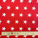 Stars Red Polycotton Fabric | Width - 115cm/45inch - Shop Fabrics, Cushions & Dressmaking Supplies online - Fabric Family