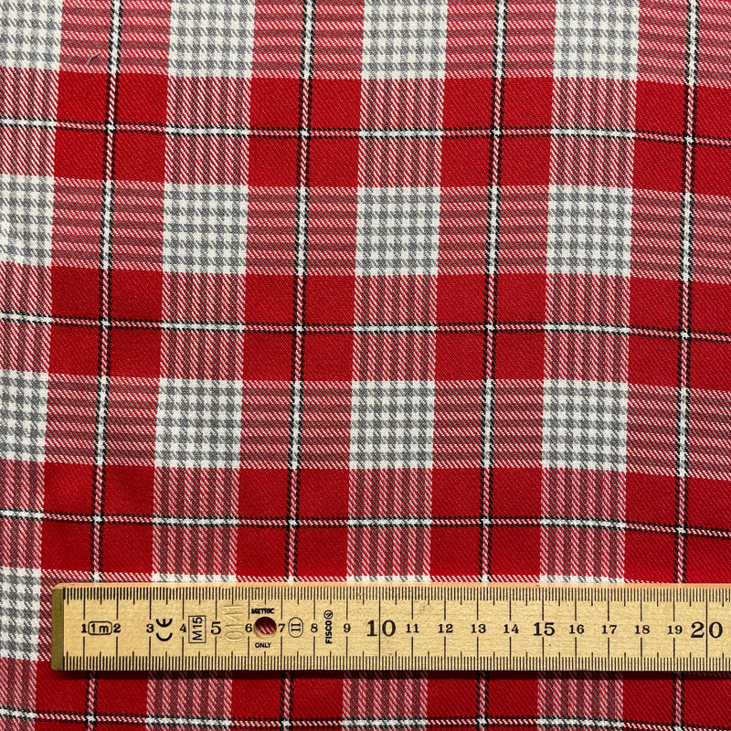 Red Tartan Fabric | Width - 150cm/59inch