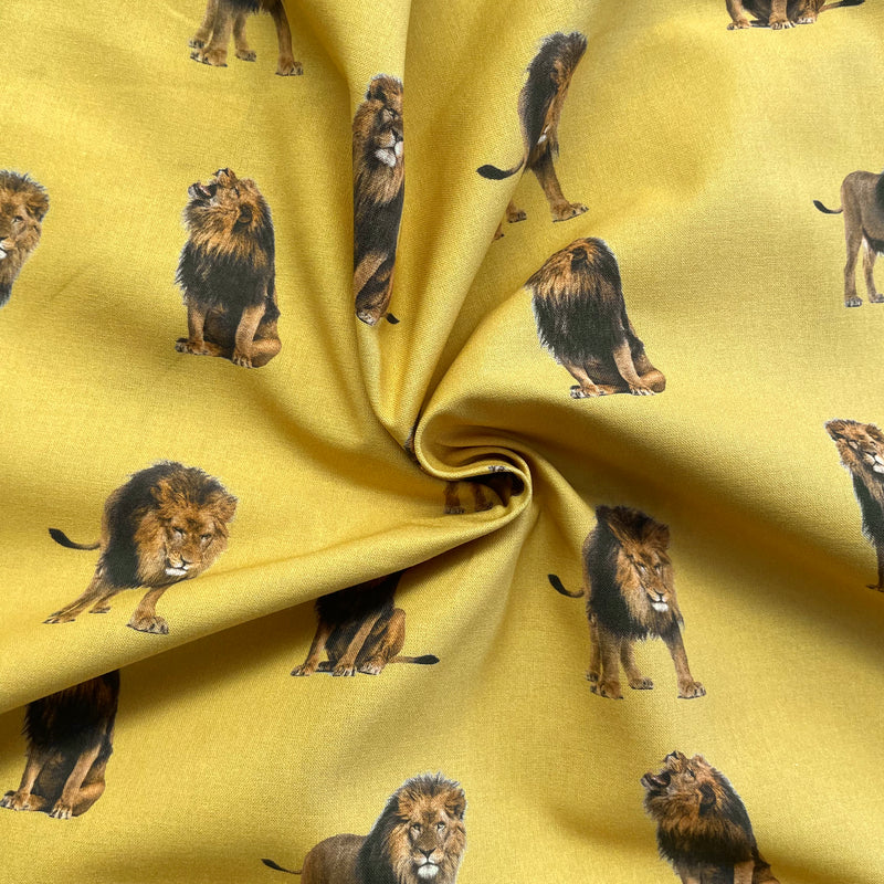 Lions Cotton Fabric | Width - 150cm/59inch