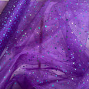 Purple Glitter Dot Organza Fabric | Width - 150cm/59inch