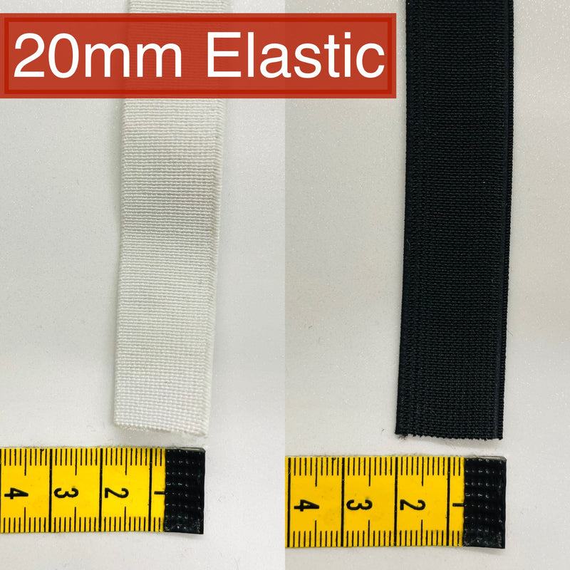 20mm Elastic | Black & White - Shop Fabrics, Cushions & Dressmaking Supplies online - Fabric Family