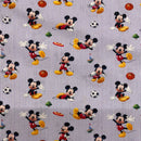 Mickey Mouse Sports Disney Cotton Fabric | Width - 150cm/59inch - Shop Fabrics, Cushions & Dressmaking Supplies online - Fabric Family