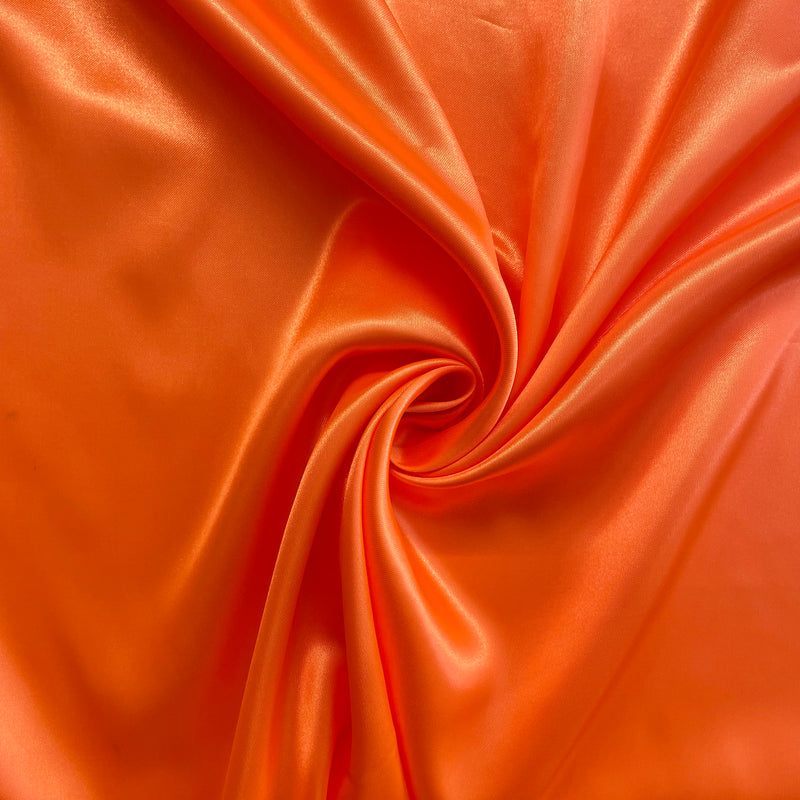 Orange Satin Fabric | Width - 150cm/59inch