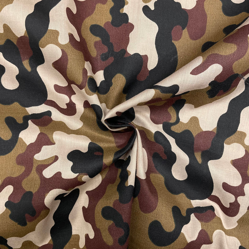 Camouflage Polycotton Fabric | Width - 115cm/45inch - Shop Fabrics, Cushions & Dressmaking Supplies online - Fabric Family