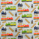 Trains Polycotton Fabric | Width - 115cm/45inch - Shop Fabrics, Cushions & Dressmaking Supplies online - Fabric Family