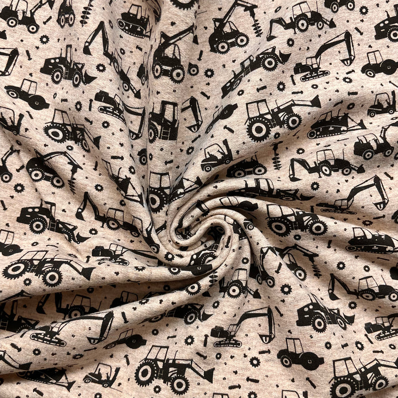 Tractors Cotton Jersey Fabric | Width - 148cm/58inch