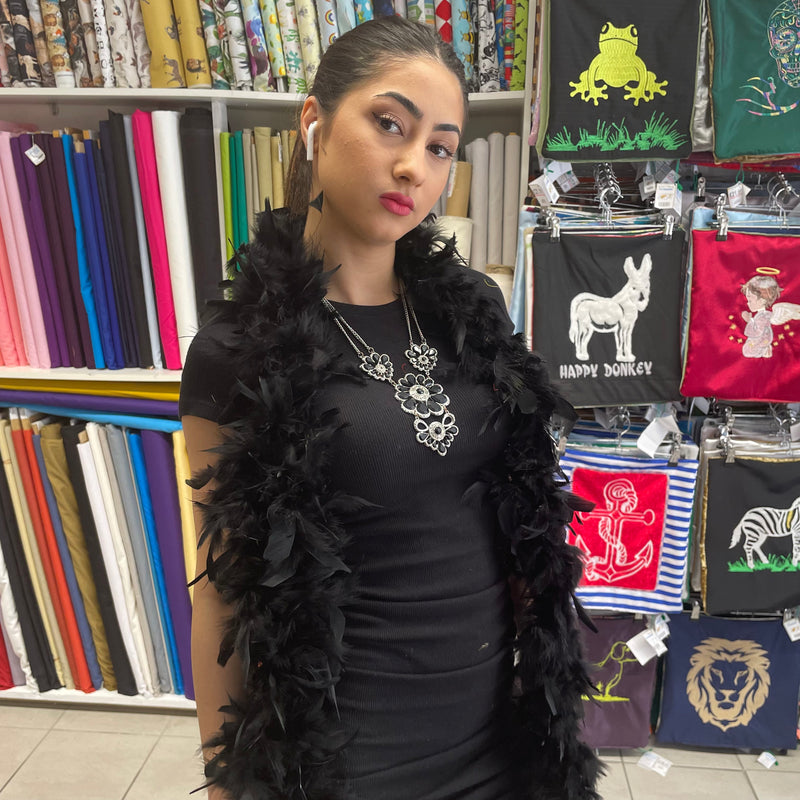 Black Feather Boa | Marabou - Shop Fabrics, Cushions & Dressmaking Supplies online - Fabric Family