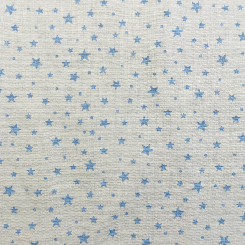 Blue Stars Organic Cotton Fabric | Width - 160cm/63inch