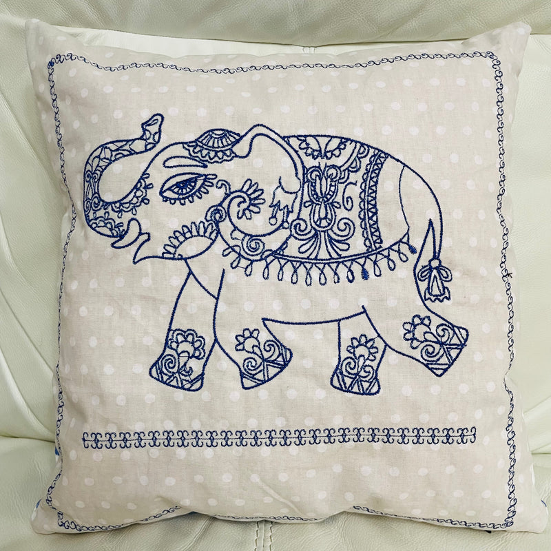 Elephant Cushion | Embroidery Cushion | Home Decor