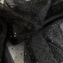 Black Glitter Dot Organza Fabric | Width - 150cm/59inch