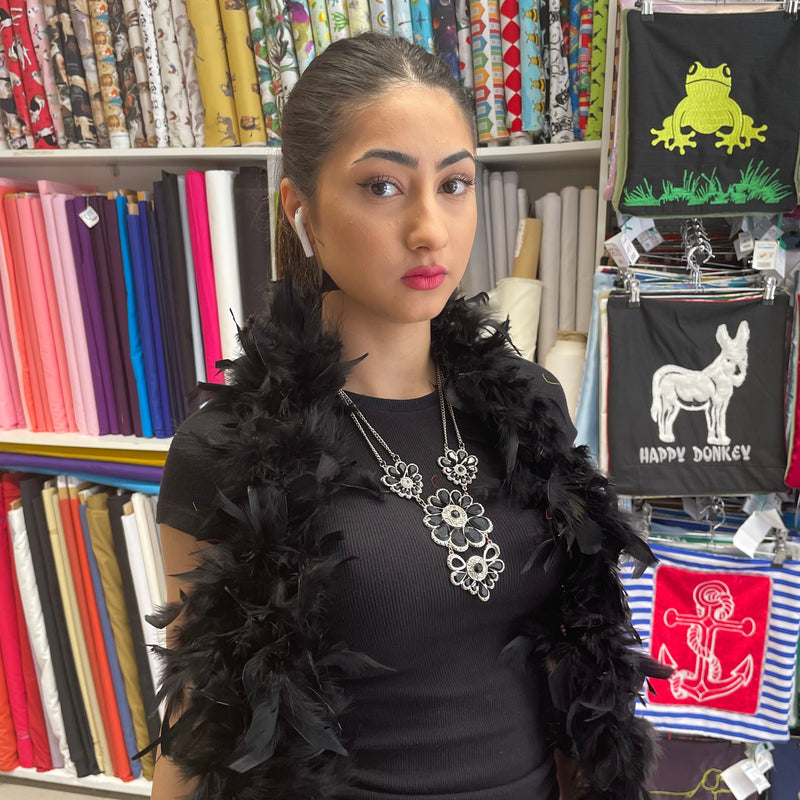 Black Feather Boa | Marabou - Shop Fabrics, Cushions & Dressmaking Supplies online - Fabric Family