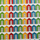 Beach Huts Cotton Fabric | Width - 150cm/59inch