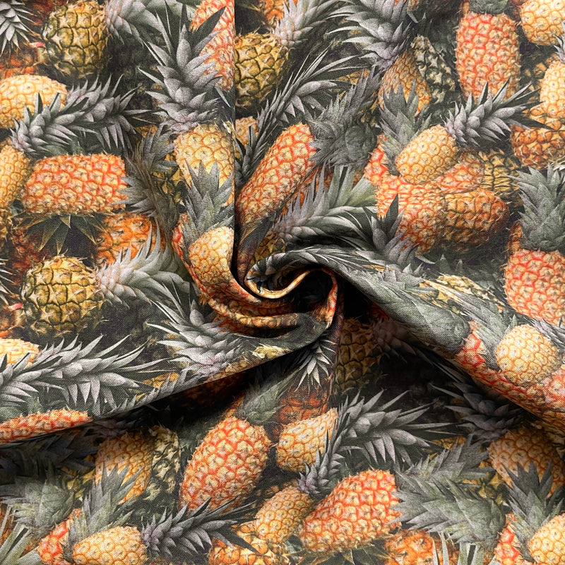Памучен плат ананаси | Ширина - 150 см/59 инча