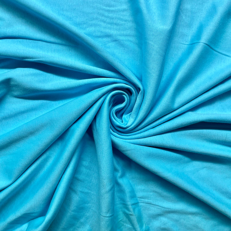 Turquoise Cotton Jersey | Plain