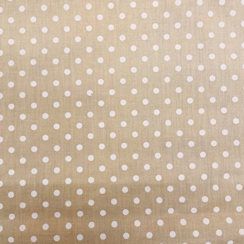 Spots Cream Polycotton Fabric | Width - 115cm/45inch - Shop Fabrics, Cushions & Dressmaking Supplies online - Fabric Family